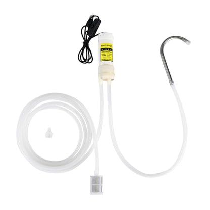 Portable Food Grade USB Electric Auto Siphon Self Priming Pump for Bottling Home Brew Wine,Beer,Beverages and Kombucha, DC 5v Mini Water Transfer Pump Kit with Hook,2LPM No Mess Leak,Low Noise - color: White Button-Switch With Hook