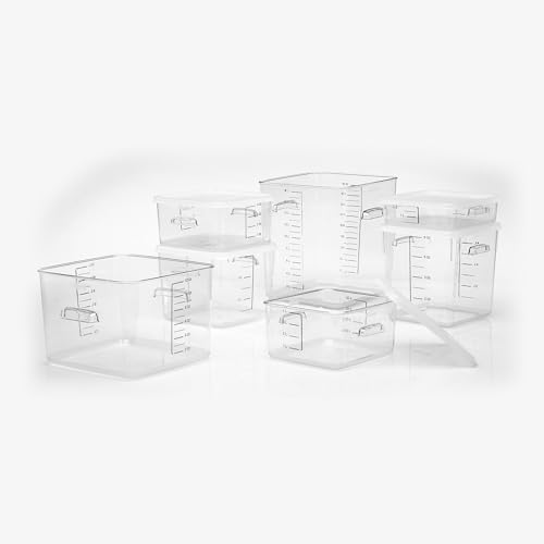 Rubbermaid Commercial Products, Space Saving Square Food Storage Container, 2 Quart, Clear, for Kitchen/Sous Vide/Meal Prep - size: 2 Qt.