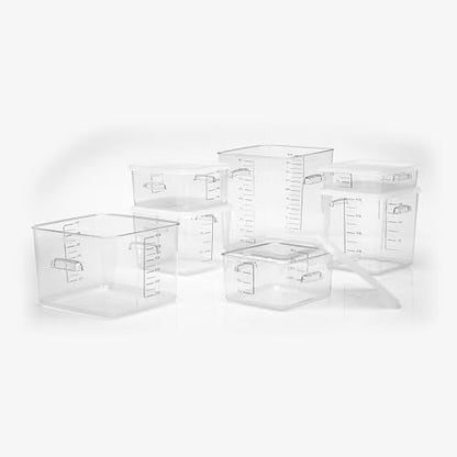 Rubbermaid Commercial Products, Space Saving Square Food Storage Container, 2 Quart, Clear, for Kitchen/Sous Vide/Meal Prep - size: 2 Qt.