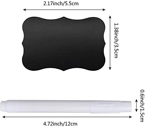 Wavy Shape Chalkboard Labels,Erasable Reusable Blackboard Stickers with 1 Liquid Chalk Pen,150 Pieces,for Jars, Spice, Craft, Home, Kitchen, Parties Decoration, Craft Rooms, Weddings - size: 2.17" x 1.38"