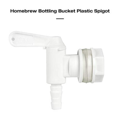 FERRODAY 3 Pack Bucket Spigot for 5 Gallon Bucket Spigot Bottling Bucket Plastic Spigot Bottling Spout Fermenting Spigot Homebrew Wine Making Supplies and Equipment 0.4" Barb Spout Spigot for Bucket - size: 3 Bucket Spigot