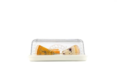 Kilner Cheese Store Airtight Cheese Storage, Removable Silicone Seal for Breathable Storage, Ceramic Serving Base, Dishwasher Safe Glass Lid, 8.5cm x