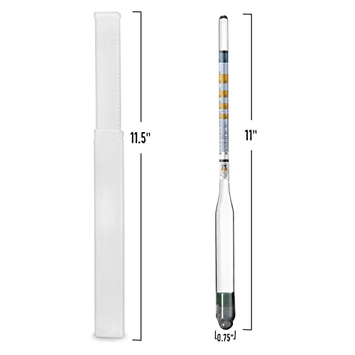 2X/PK Wine Beer Triple Scale Alcohol Hydrometers for Home Brewer Making Wine, Beer, Mead, Cider and Kombucha, Combo Set for ABV, Brix, and Gravity