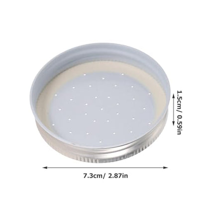 Happyyami 4pcs Entrance Feeder Beehive Feeder Lids Honey Bee Feeder Mason Jar Lids Plastic Bee Hive Entrance Feeder with Perforated Lids Beekeeping Perforated Lid Fits Mason Jars