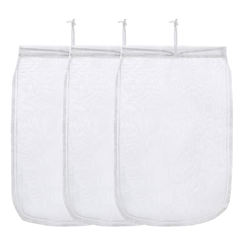 ALEGI 180 Micron Aquarium Filter Media Bag for Activated Carbon, 12"x8" | 3 Pack,Extra Fine, Reusable, Drawstring Mesh - size: 12"*8" (3 pack)