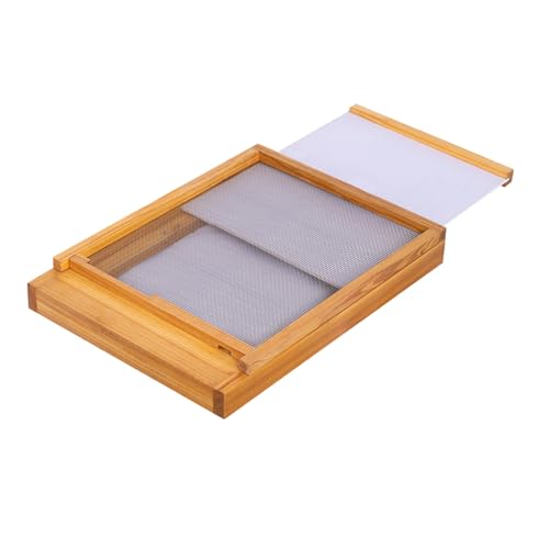 10 Frame Beehive Screened Bottom Board,Langstroth Bee Hive Pre-Coated with Beeswax,Include Entrance Reducer - size: 10 Frame