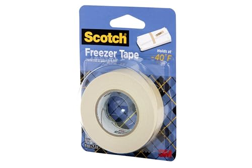 Scotch Freezer Tape, 0.75 in x 1000 in, Writable Surface, Easy Tear, Temperature Resistant, Ideal for Labeling Freezer Bags and Containers