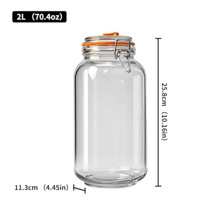 2L Fermentation Jars 3 Pack - Kimchi Container with Airlock - Fermenting Jar - Pickling Jars with Lids