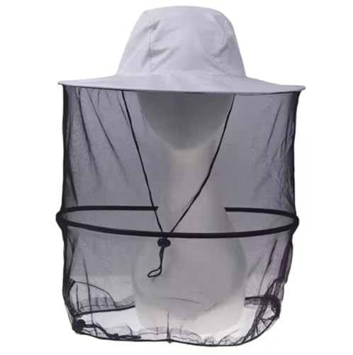 Beekeeping Hat 2pcs Beekeeping Hat with Hidden Net Mesh Repellent Bee Protection Men Women Outdoor Sunscreen Fishing Cap(Beige+Gray) - color: Beige+Gray