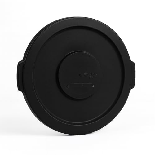 Plastic Round Lid For Trash Can/Ingredient Bin Trash Can Lid Trash Can Lid Hat Outdoor Trash Can Lids (Black, 10 Gallon) - color: Black, size: 10 Gallon
