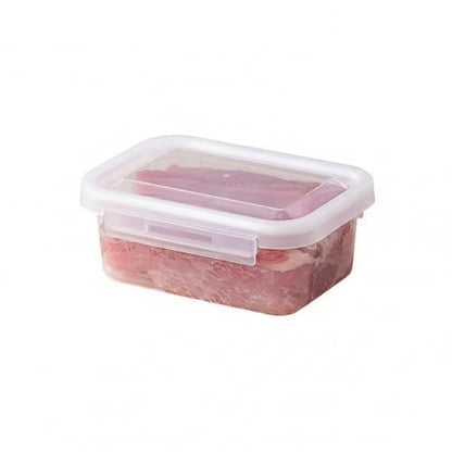 Food Storage Containers with Lids, Stackable PP Plastic Bins for Refrigerator & Pantry Organization, Clear Design for Leftovers and Prep Ingredients - size: 6.65 x 4.72 x 2.8 in