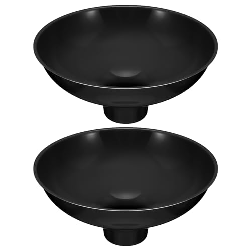 Vesici Extra Large Wide Mouth Funnel 2.5" x 10" Multi Purpose Filling Funnel Plastic Reusable for Water Softener Resin Tanks Carbon Media Jar Filling Use(Black,2 Pack) - color: Black