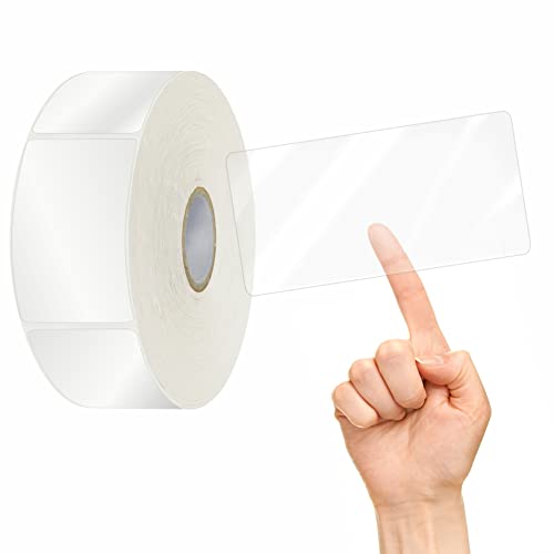 500 PCS Label Protector, Transparent Waterproof Clear Wafer Seal Stickers for Protecting Package Envelope Mail Barcodes, Numbers and Stickers Mega Bundle with Perforation Line in Roll (4 x 2 inch) - size: 4x2 inch-500