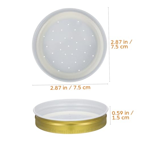 Kisangel 4Pcs Metal Bee Feeder Entrance Lids, Mason Jar Beehive Water and Sugar Syrup Feeding Tool, Durable Beekeeping Supplies Equipment for Garden Apiary