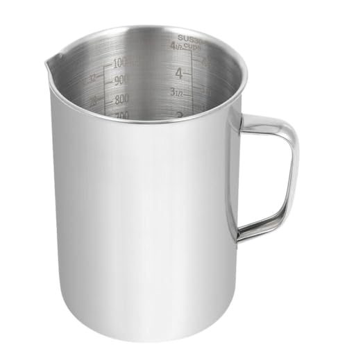 Kichwit Large Stainless Steel Measuring Cup, Liquid Metal Measuring Cup with Handle, 34oz / 1000ml / 4 Cups - size: Large, 34 oz (1000 ml, 4 cups)