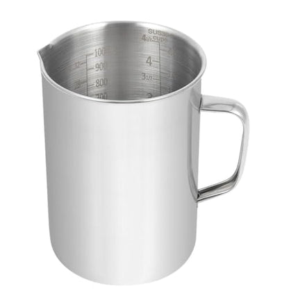 Kichwit Large Stainless Steel Measuring Cup, Liquid Metal Measuring Cup with Handle, 34oz / 1000ml / 4 Cups - size: Large, 34 oz (1000 ml, 4 cups)