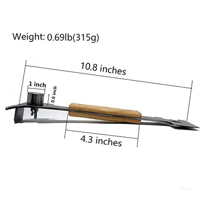 Multipurpose Bee Hive Tool with Wooden Handle Bee Tools for Beekeeping Professional Beekeeping Equipment