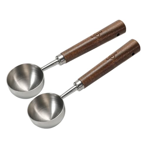 Vintage Coffee Measuring Spoon - 304 Stainless Steel, Coffee Scoop，10g Capacity, Walnut Handle - Perfect for Coffee, Tea, and More (Silver (2 pcs)) - color: Silver (2 pcs)