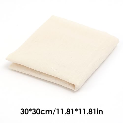 2Pcs Unbleached Cotton Cheesecloth – Reusable, Multi-Purpose Muslin for Straining, Juicing, Cheese Making, Crafts & Cooking (30x30cm) - color: Square 30cm