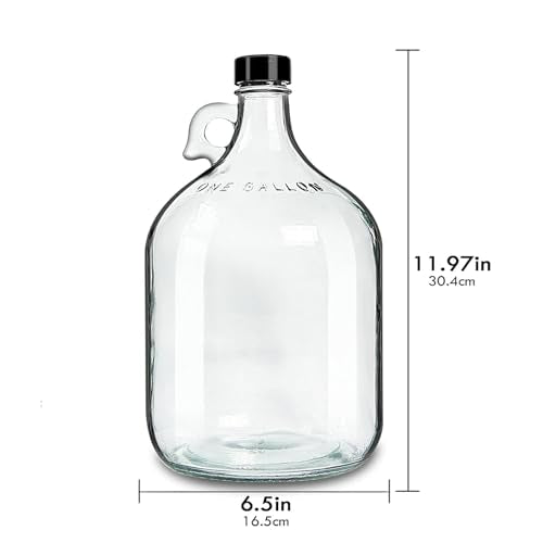Clear Glass Jug With Cap,1gallon/4 liter