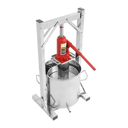 Fruit Wine Press 3.2 Gallon Hydropress Cider Grape Press Crusher Grinder Apple Juice Maker With Hydraulic Jack, Food Grade Stainless Steel - color: with Jack