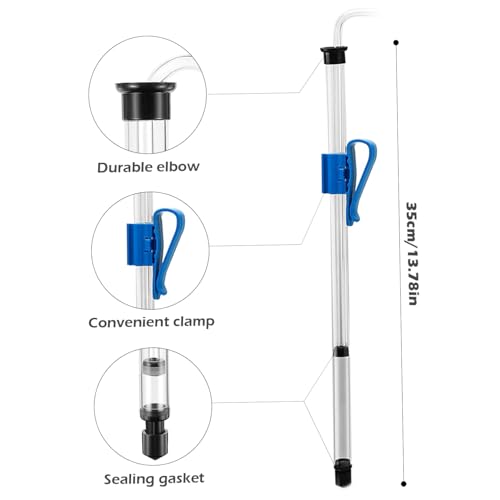 Auto Siphon 14 Inch Homebrew Siphon Pump with Tubing and Clamp Clear Wine Making Kit for Small Batch Beer Kombucha Wine, Auto Homebrew