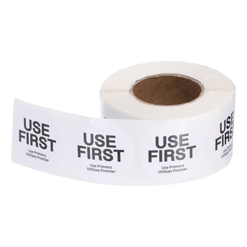 PATIKIL 500 Pcs USE First Stickers, 1.5 inch Round Use First Stickers Food Service Circle Inventory Control Adhesive Labels for Food Service Kitchen Restaurants Retail Storage Date, White - color: White, size: 1.5 Inch