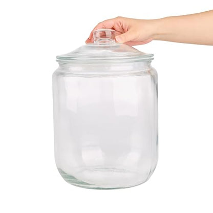 Restaurantware Glass Jar - 1 Count - Vetri 2 Gallon Glass Storage Jar, With Lid, Clear, Dishwasher-Safe - Storage Container For Flour, Coffee Beans, Kitchen Organization - size: 2 gal