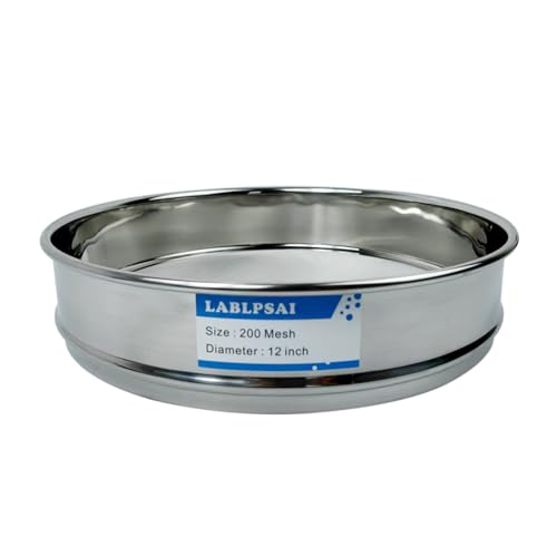 200 Mesh Lab Sieves 12" Diameter 304 Stainless Steel Wire Cloth Test Sieve for Industrial Laboratory Home - size: 200 mesh