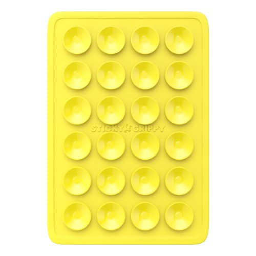StickyGrippy Suction Phone Case Mount, Sillicon Adhesive Phone Accessory for iPhone and Android, Hands-Free Strong Grip Mirror Shower Phone Holder, Tiktok Videos and Selfies (Yellow) - color: Yellow