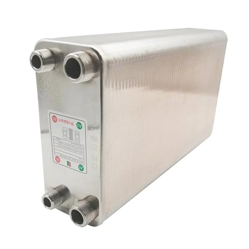 Wort Chiller, 120 Plates Stainless Steel Heat Exchanr Brazed Plate Type Water Heater Chiller Cooler Counter Flow Chiller(Same Side 32mm) - color: Same Side 32mm