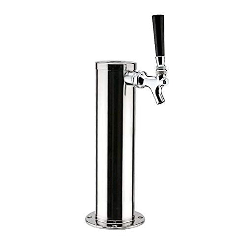 3" Draft Beer Tower Faucet Dispenser 1 Tap, Stainless Steel Beer Tap Chrome GDAE10 Taps Keg Faucets Durable Beer Line Assemble Accessory for Home Brewing Bar