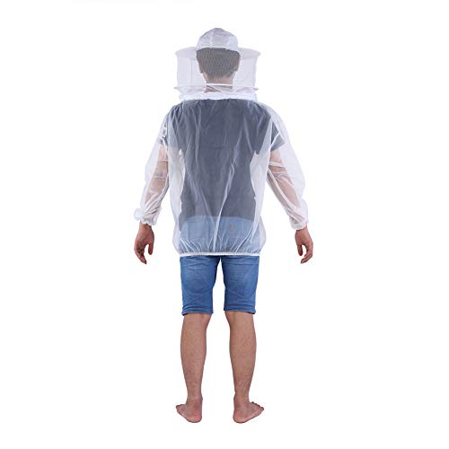 Beekeeping Jacket, Transparent Beekeeping Protective Suit with Hooded Veil, Ventilated Bee Jacket for Professional Beginner Apiarist