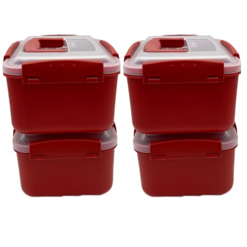 3.2L-4, Airtight Kimchi Container with Handle, Multi-Purpose Food Storage Box,Translucent lid container,Kimchi Fermentation container, fruit-pickle container Compatible with All Refrigerator