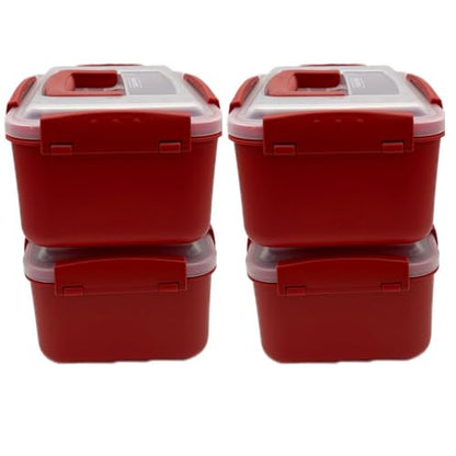 3.2L-4, Airtight Kimchi Container with Handle, Multi-Purpose Food Storage Box,Translucent lid container,Kimchi Fermentation container, fruit-pickle container Compatible with All Refrigerator