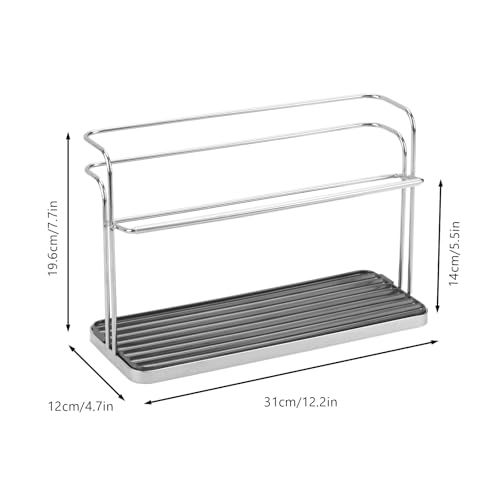 Bottle & Cup Drying Rack with Drain Tray (Stainless Steel Silver) - color: Stainless Steel Silver