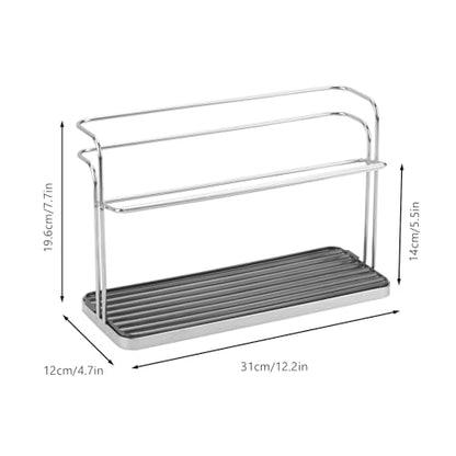 Bottle & Cup Drying Rack with Drain Tray (Stainless Steel Silver) - color: Stainless Steel Silver