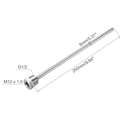 uxcell 8mm Dia G1/2 Thermowell Weldless Stainless Steel 304 with Cable Gland 250mm Length for Beer Fermenter, Black - color: Black, size: G1/2 x 250mm