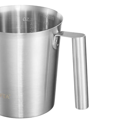 CURTA 18/8 Stainless Steel Measuring Cup with Round Handle and Pour Lip 32 OZ (4 Cup, 1000 ML) - color: Round Handle, size: 32 OZ (4 Cup, 1000 ML)