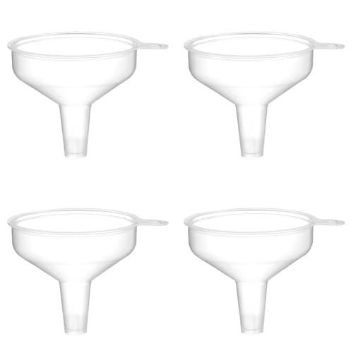 Small Funnel 4 Pack Food Grade Funnel Easily Transfer Liquids Granules Powders Funnels for Kitchen use Filling Bottles Water Bottle Funnel Lotion Essential Oils
