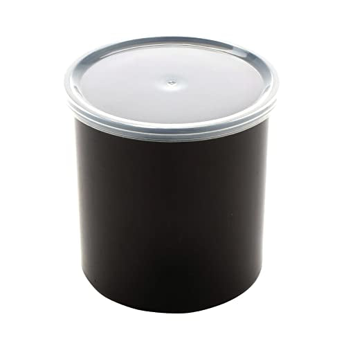G.E.T. CR-0120-BK-EC Round Food Storage Crock w/ Lid, 1.2 Quart, Black (Set of 4) - color: black, size: 1.2 quart, style: Set of 4