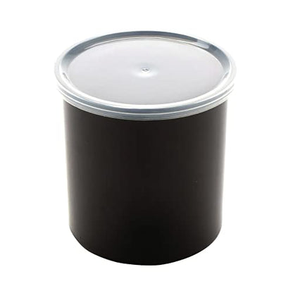 G.E.T. CR-0120-BK-EC Round Food Storage Crock w/ Lid, 1.2 Quart, Black (Set of 4) - color: black, size: 1.2 quart, style: Set of 4