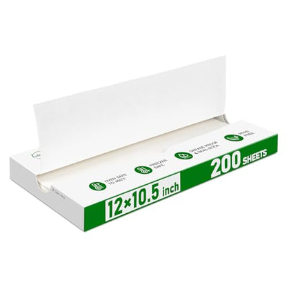 EcoDispose Precut POP UP Deli Paper Sheet Pack of 200, Interfolded Heavy Paper for Food Wrap and Serving (12" x 10-1/2", White） - color: White, size: 12“x10.5”inch
