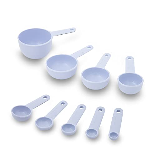 KitchenAid Universal Easy To Read Measuring Cup and Spoon Set with Soft Grip Handle for Maximum Control, Hang Hole and Nesting For Easy Storage, Dishwasher Safe, 9 Piece, Lavender Cream - color: Lavendar/Cream