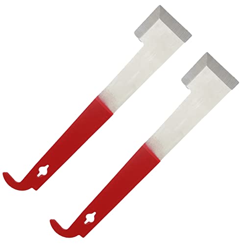 2 Pack Steel Beekeeping Hive Tool J Hook Hive Scraper Tool Bee Frame Lifter and Scraper Equipment for Beekeepers