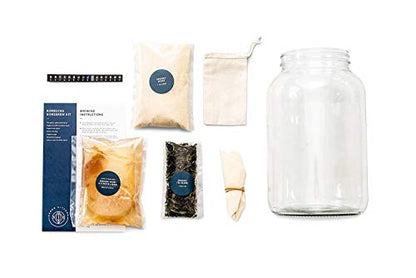 Starter Kit – Includes Organic SCOBY, Starter Liquid, 1 Gallon Glass Jar, Temp Gauge, Tea, and Sugar - style: Complete