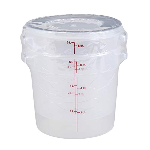 Cambro RFS6PPSW2190 6-Quart Round Food-Storage Container with Lid, Set of 2 - size: 6 Quart