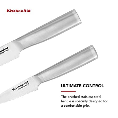 KitchenAid Gourmet Utility and Paring Knife Set Set with Blade Covers, 2-Piece, Stainless Steel - style: Utility and Paring Knife Set Set