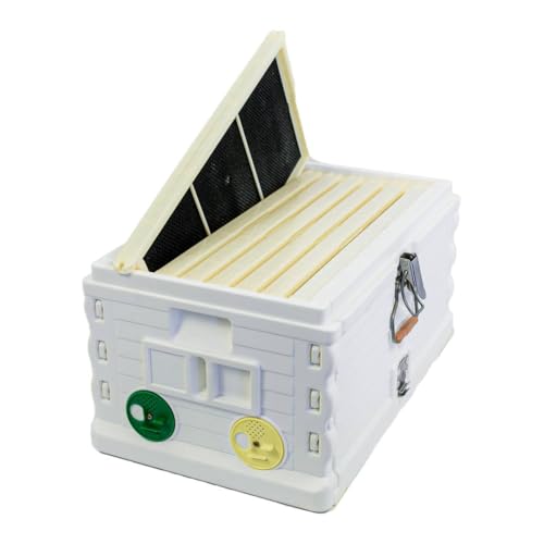 Apimaye Insulated 7 Frame NUC Assembled Deep Super Langstroth Sized Super for Bee Hives and Assembled Plastic PRO Frames with Premier Double Wax Coated Foundations (White)