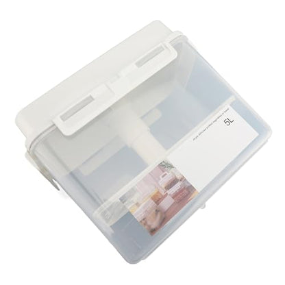 Estink 5L Fermentation Storage Container, PP Pickle Container with Lid, Elastic Platen Airtight Seal 4 Side Locks Portable Handle for Kimchi Pickles Food Storage